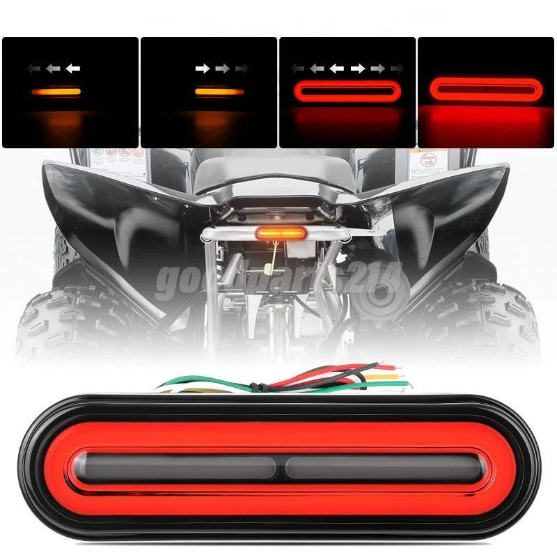 Motorcycle LED Tail Light Indicator Flowing Turn Signal Rear Stop Brake Lamp 12V - Image 2 of 4