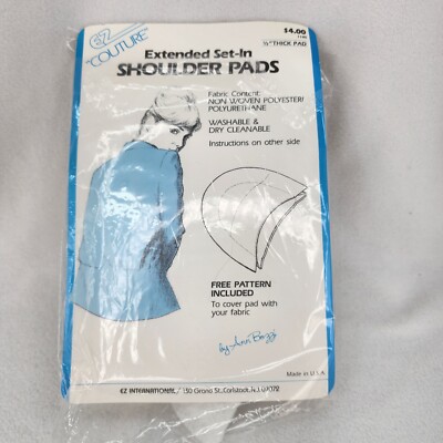 Vintage EZ International  Ann Bozzi  ½  Thick Shoulder Pads   2-Pack New In Pack