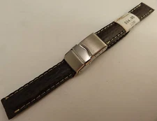 New Ladies ZRC France Brown Shark 12mm Watch Band Steel Security Sealock Clasp