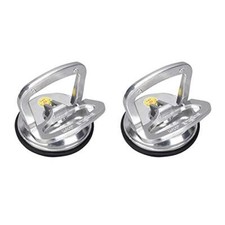 2Pc Aluminium Vacuum Suction Cup Lifter for Glass Window Tiles Mirror Granite