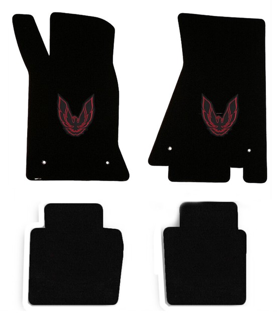 NEW! FLOOR MATS 19821992 PONTIAC FIREBIRD Embroidered Logo in Red set