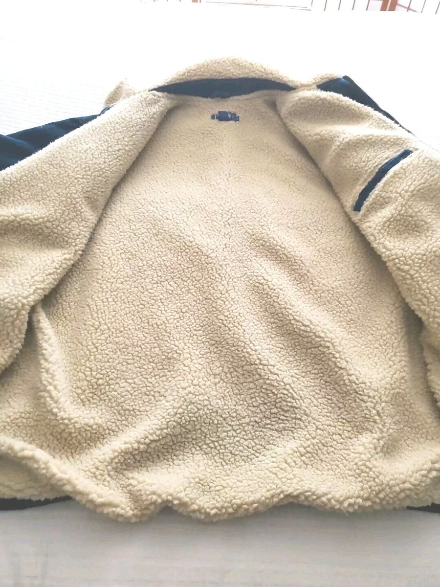 Vintage 90s Y2K J. Crew Navy Blue Corduroy Sherpa Lined