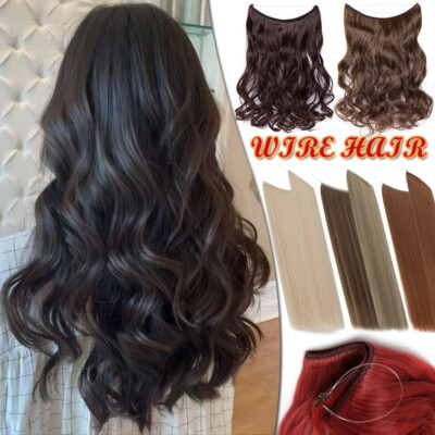 Wire In Hair Extensions Elastic Band Secret Miracle Ring 100% Real Thick Hair US