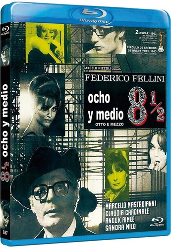 FELLINI, OCHO Y MEDIO - BLURAY NUEVO - DRAMA - COMEDIA - PELÍCULA DE CULTO - Imagen 1 de 2