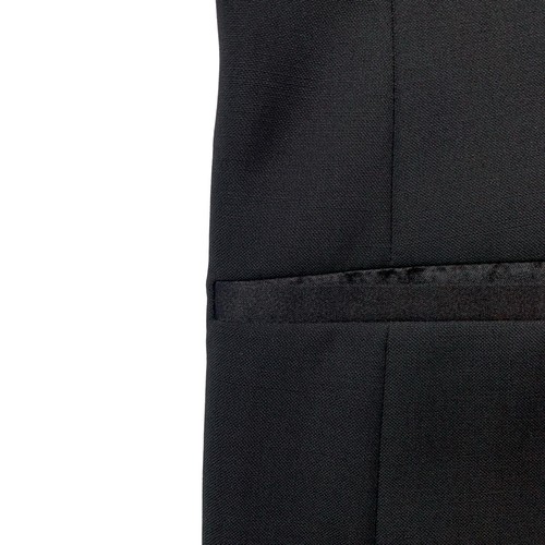 Hombre 40L HUGO BOSS Negro Satén Chal Solapa Lana Ajustado Esmoquin - Imagen 5 de 22