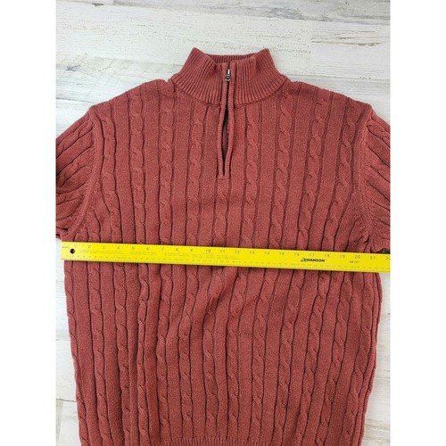 Croft And Barrow Mens Maroon Cable Knit Half Zip Pullover Sweater- Large - Picture 13 of 14