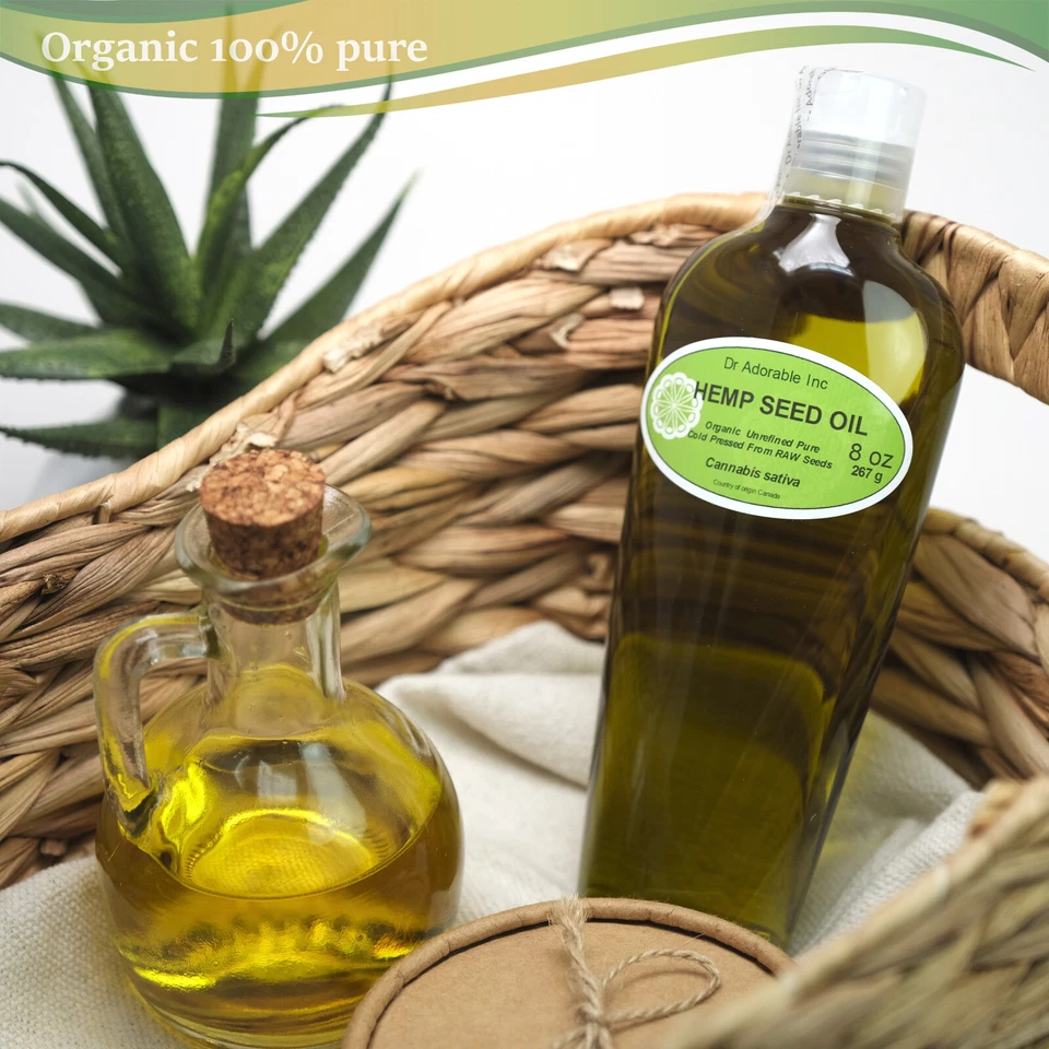 ЧИСТОЕ СЫРОЕ МАСЛО СЕМЯН КОНОПЛИ ОРГАНИЧЕСКОЕ, ХОЛОДНОГО ОТЖИМА VIRGIN 2 4 8 16 36 унций - галлон - Изображение 2 из 4