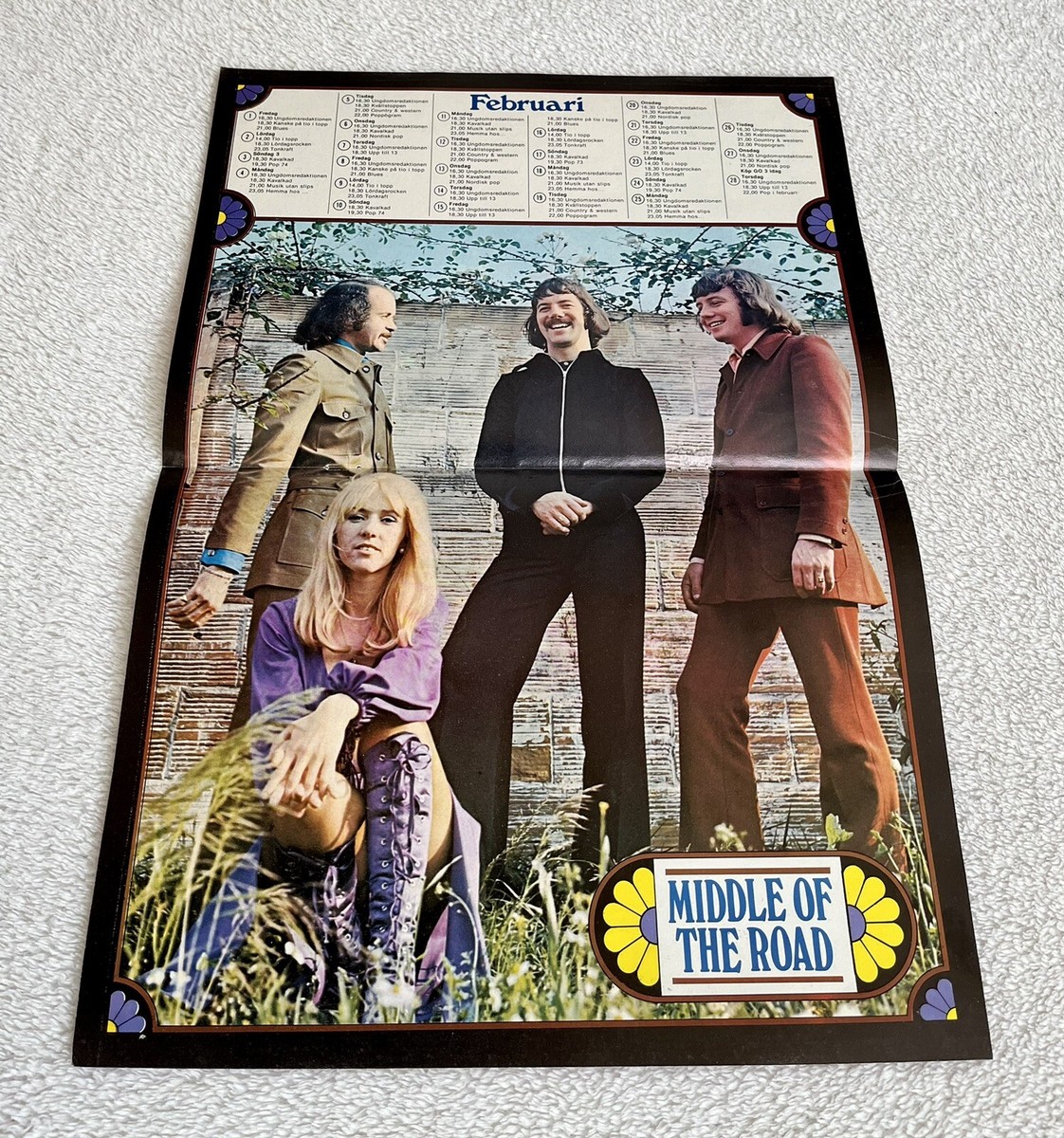 MIDDLE OF THE ROAD 1973 Poster Swedish Music Magazine GO 1970s