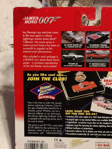 2001 Johnny Lightning James Bond 007 '69 Mercury Cougar Here Majesty's Secret - Picture 9 of 13