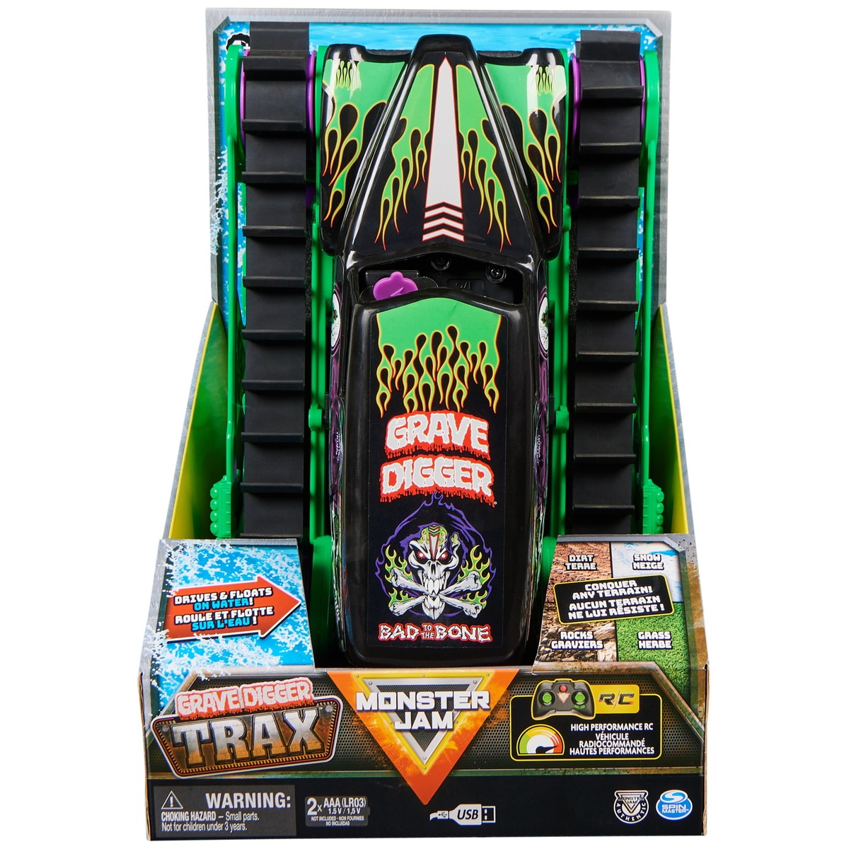 Monster Jam Official Grave Digger Trax All-Terrain Remote Control