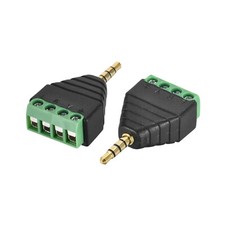 10x 3.5mm 1/8" Stereo 4 Pole Male Plug To AV Screw Video Balun Terminal Adapter