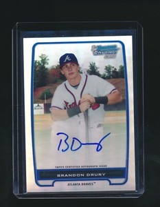 BRANDON DRURY 2012 BOWMAN CHROME 1ST RC REFRACTOR AUTO 293/500 #BCP18