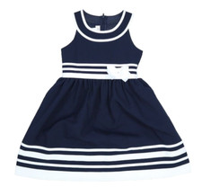 Bonnie Jean Nautical Sailor Navy Blue Party Dress Easter Sleeveless Girls Size 5