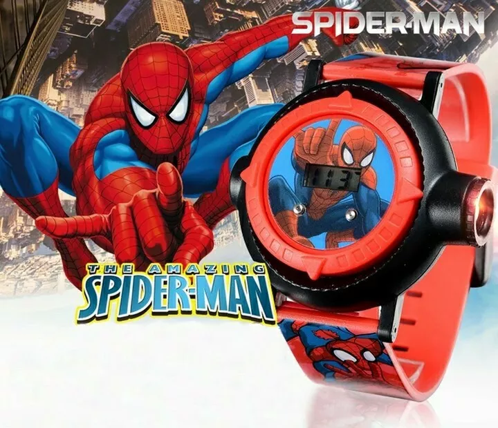 Montre Spiderman led projecteur d'image marvel avengers pour enfant