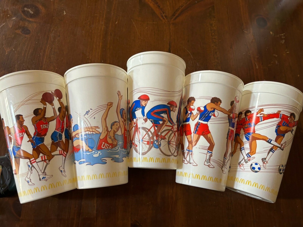 Vintage 1988 Olympic Team McDonalds Collectible Cups Set Of 5