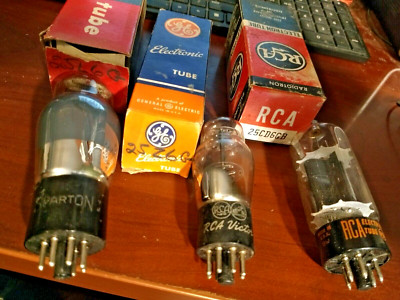 RCA Victor Sparton 25L6G 25CD6GB 25Z6G Radio Electron Tubes LOT OF 3 Tested Good