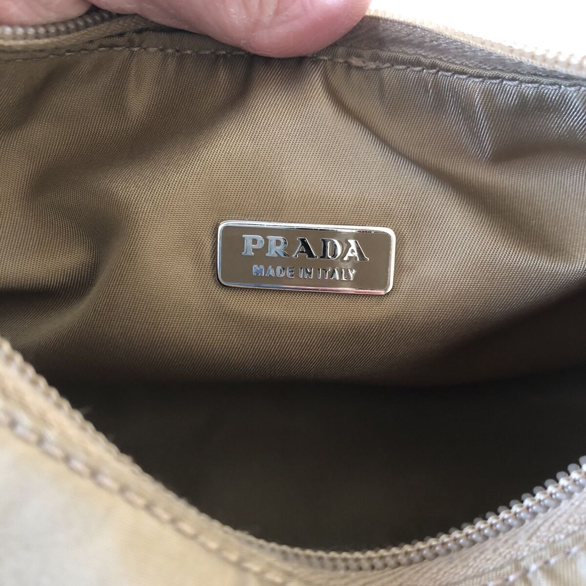 Prada Tessuto Nylon Mini Hobo Shoulder bag Tan Vintage Prada Tessuto Nylon Mini Hobo Shoulder bag Tan Vintage