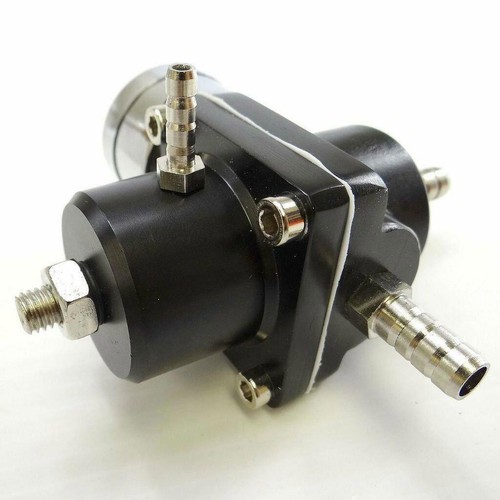 Aluminum Universal Adjustable Fuel Pressure Regulator + Gauge+ Fitting Kit Black - Picture 12 of 13