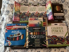 OVER 250 COLORED PENCILS FROM DIFFERENT COMPANIES MOST COMPLETE 2 ARE NEW SEALED