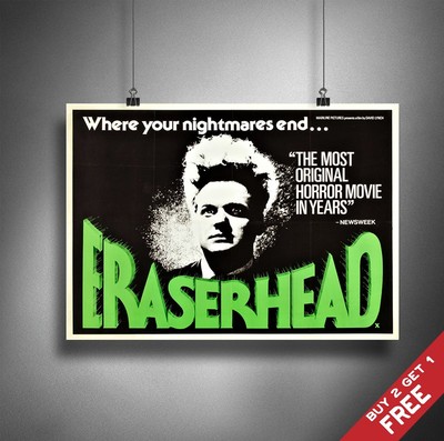 A3 oder A4 Format * ERASERHEAD 1977 Filmplakat * David Lynch Vintage Kunstdruck 