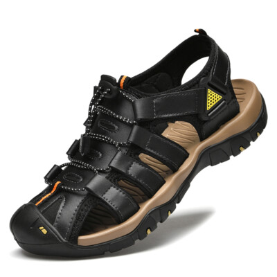 Runmaxx Men\'s Hiking Sandals - Tan and Black Size 41 Teva Grandview Max Sandal Brown Black Men Outdoor Strap  main image 3