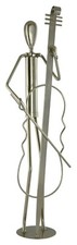 15" Inch Tall Metal Cello Bass Band Player Musical Figurine