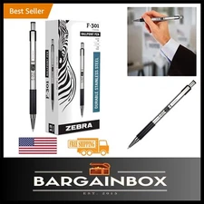 Stainless Steel Retractable Ballpoint Pens, 12-Pack Fine Point by Zebra