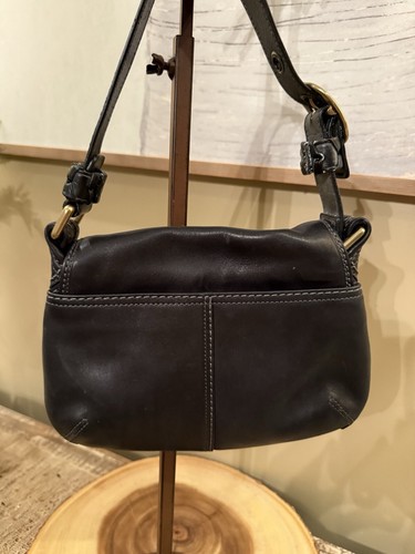 COACH Vintage Y2K Bleeker Legacy Tattersall Small Flap Shoulder Bag Black 11427 - Picture 4 of 11