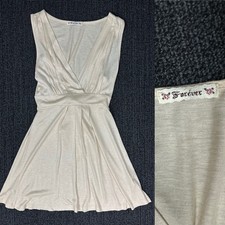 VTG Forever Cream Babydoll Tunic Top Size Small Coquette Y2K Fairy Shimmery