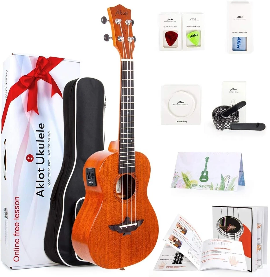 Acoustic-Electric Concert Ukulele 23 Inch with Equalizer & Essential Accessories - Image 3 of 4