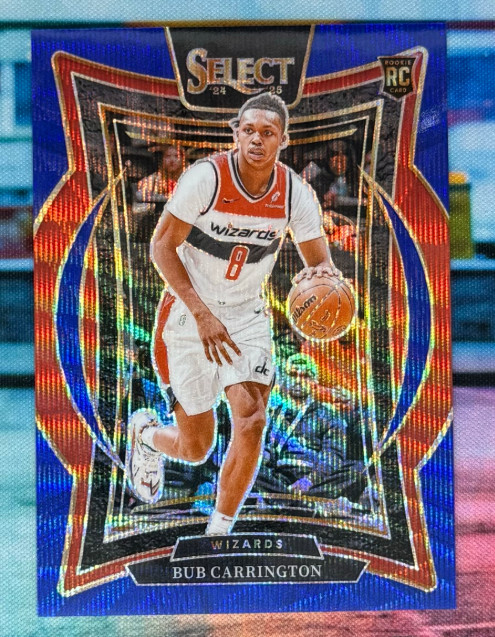 Bub Carrington 2024-25 Panini Select 47/75 Blue Wave Concourse RC #81