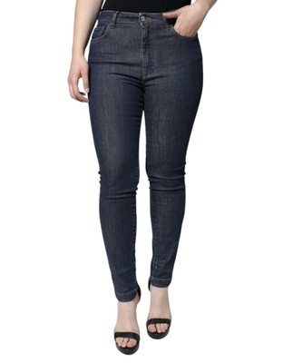 Dolce & Gabbana Dark Blue QUEEN Cotton Skinny Denim Women's Jeans Authentic