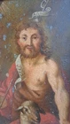 ANTIK  JOHANNES  TÄUFER  MINIATUR ALTES  GEMÄLDE ANTIQUE  PAINTING  JOHN BAPTIST