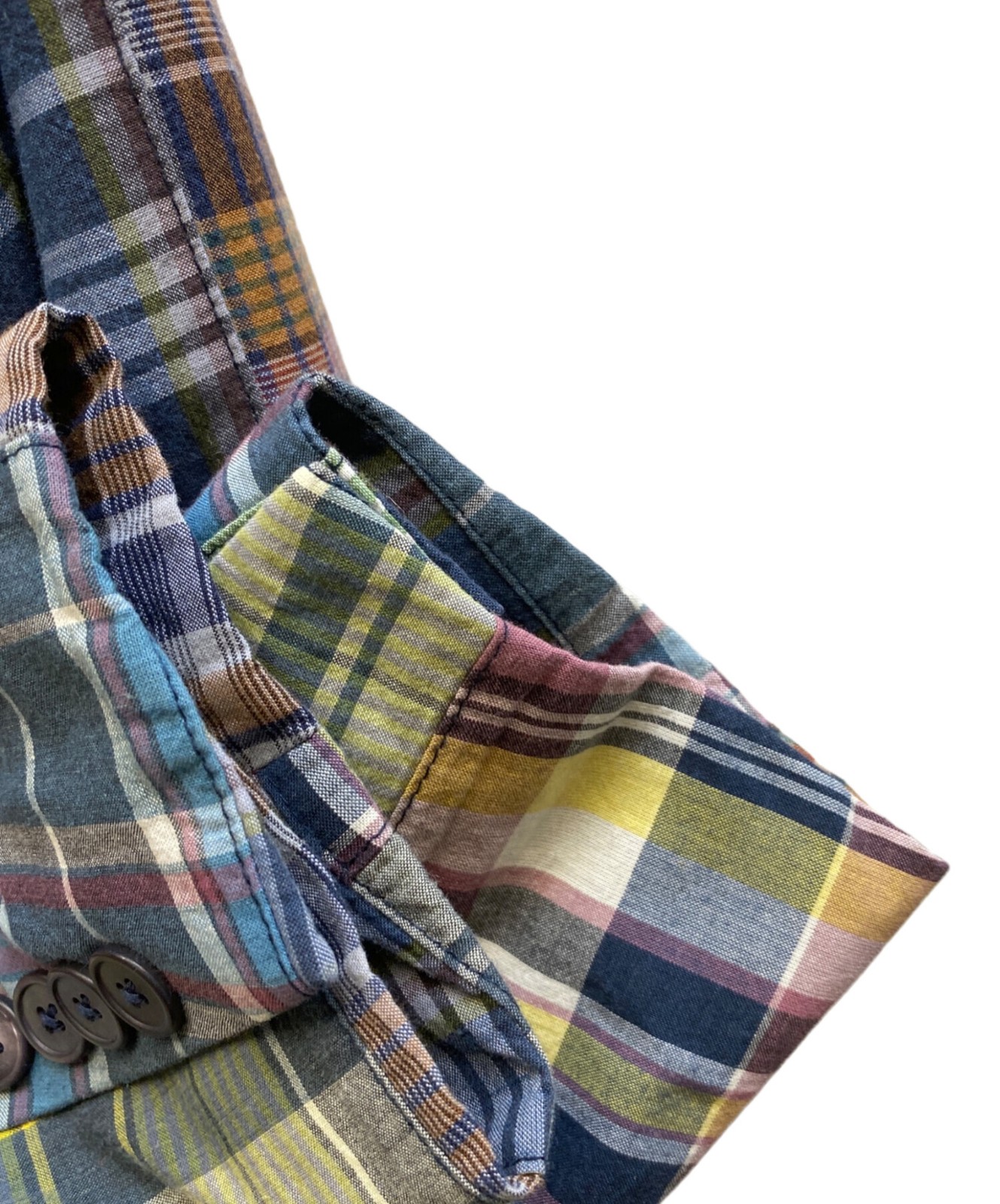 Men's Multicolor Madras Check Patchwork Jacket by… - image 6