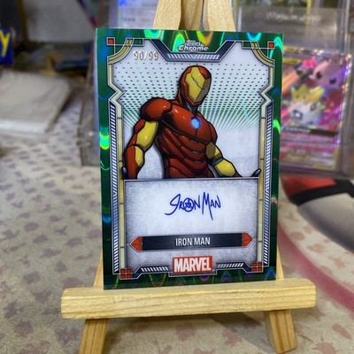 2024 Topps Chrome Marvel Iron Man #MI-3 Marvel Character Auto Green 90/99