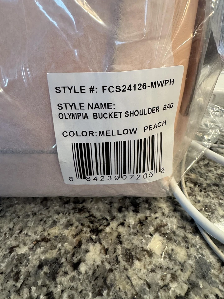 Bolso de hombro French Connection para mujer suave melocotón Olympia Bucket FCS24126-MWPH Foto 2 de 4