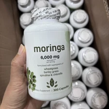 1-3X Moringa Oleifera Leaf Powder 6000mg Green Superfood Immune Support Capsules