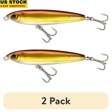 5in Hard Bait Fishing Lure Hydro Pencil Topwater Rattle 2 Pack Treble Hooks New