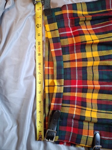 Falda escocesa escocesa de lana Lochcarron escocesa escocesa hebilla ocktoberfest pliegues hebilla 27" - Imagen 9 de 13