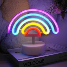 Multicolor Rainbow Neon Lights - Outdoor/Indoor LED Neon Sign, Battery or USB P