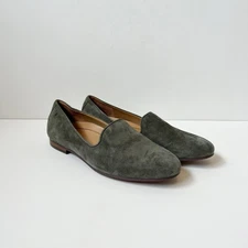 Vionic Womens Willa Olive Suede Leather Loafer Slip On Comfort Flat Shoes Size 7