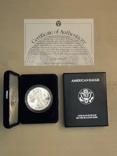 1996-P American Eagle One Ounce Silver Proof Coin w/ Original Box & COA