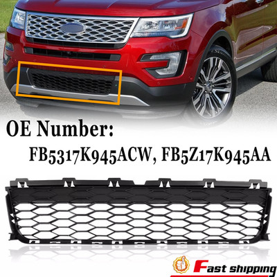 For 2016 2017 2018 Ford Explorer Front Bumper Lower Honeycomb Grille Matte Black