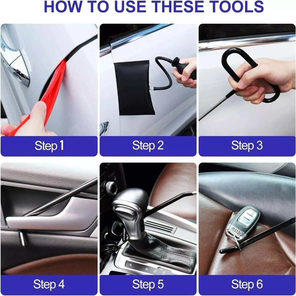 12pcs Emergency Auto Tool Window-Car Door Unlock/Lock Out Universal ...