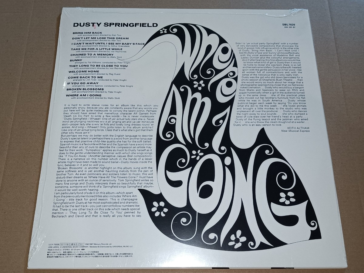 Dusty Springfield – Where Am I Going 2015 Japan Vinyl LP NEW