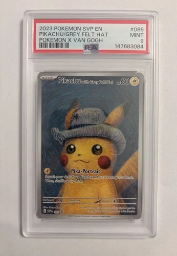 2023 POKEMON SVP EN PIKACHU/GREY FELT HAT POKEMON X VAN GOGH PSA 9 MINT