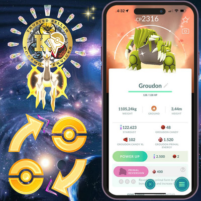 P.T.CentraI GO  Shiny Groudon   Kyogre  Background Go Tour  Kalos 2026 Digital 