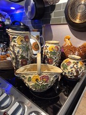 Vintage H.J. Wood Staffordshire pottery "Indian Tree" X4 - Vases Jug And Posy