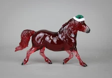 OOAK Clearware Red Daisy Santa Hat Pony~ Venti Scale 1:24