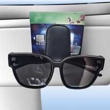 Magnetic Leather Sunglasses Holder for Car Sun Visor Eyeglass Hanger Clip USA